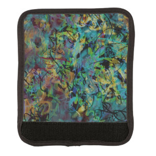 Multicolored Scribbled Abstract Art Luggage Handle Wrap