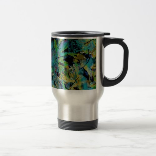 Multicolored Scribbled Abstract Art Travel Mug