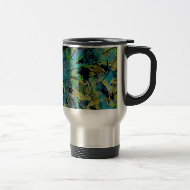 Multicolored Scribbled Abstract Art Travel Mug (Right)