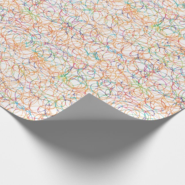 Multicolored Scribbles Wrapping Paper (Corner)