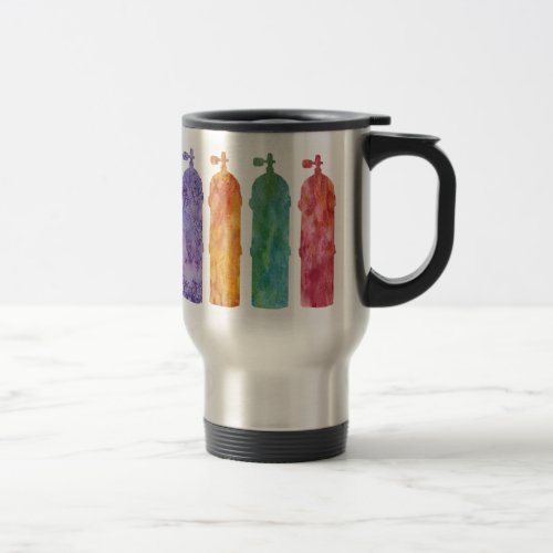 Multicolored SCUBA Tanks Travel Mug