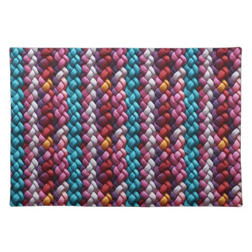 Multicolored Seamless Braided Yarn  Cloth Placemat