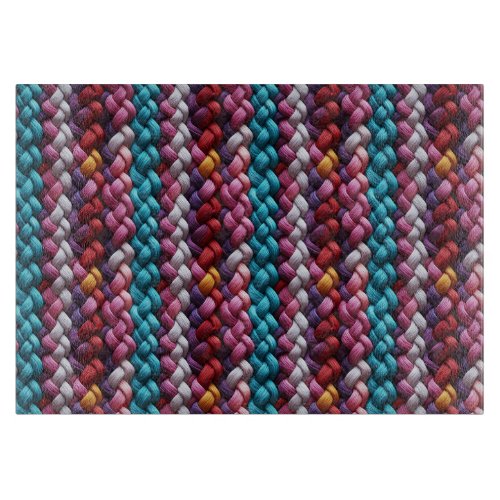 Multicolored Seamless Braided Yarn  Cutting Board