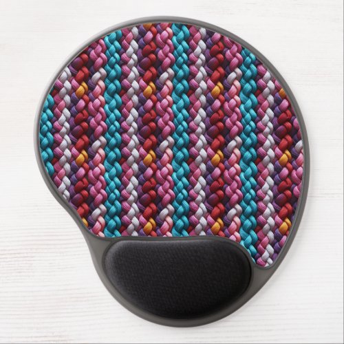 Multicolored Seamless Braided Yarn  Gel Mouse Pad