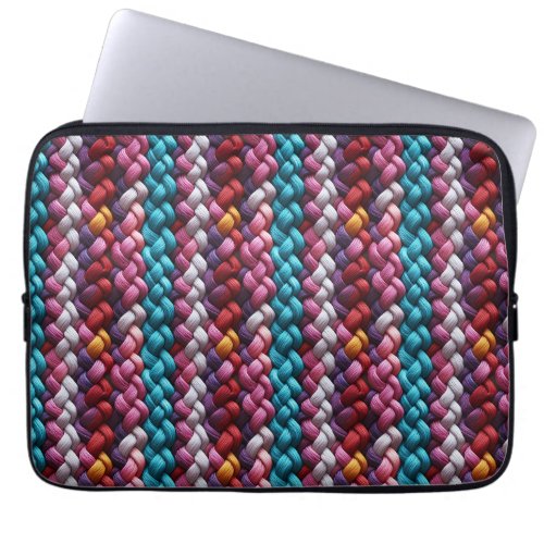 Multicolored Seamless Braided Yarn  Laptop Sleeve