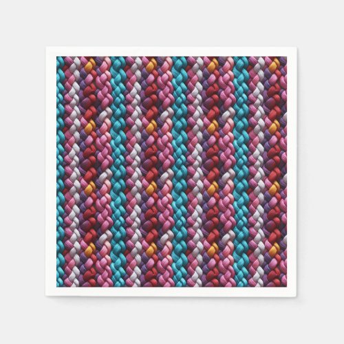 Multicolored Seamless Braided Yarn  Napkins