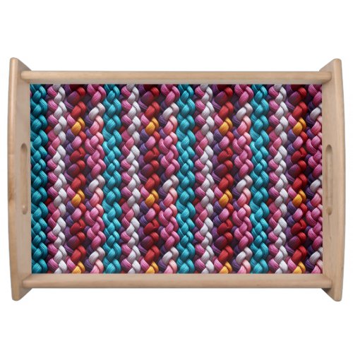 Multicolored Seamless Braided Yarn  Serving Tray