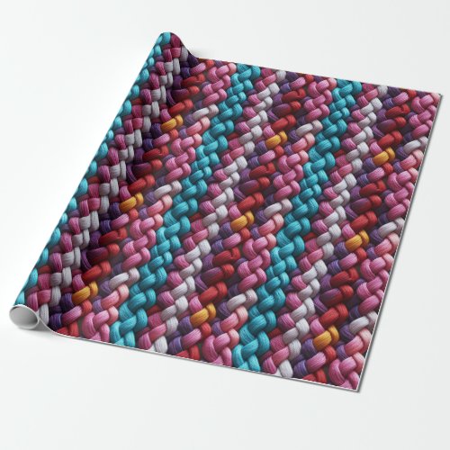 Multicolored Seamless Braided Yarn  Wrapping Paper