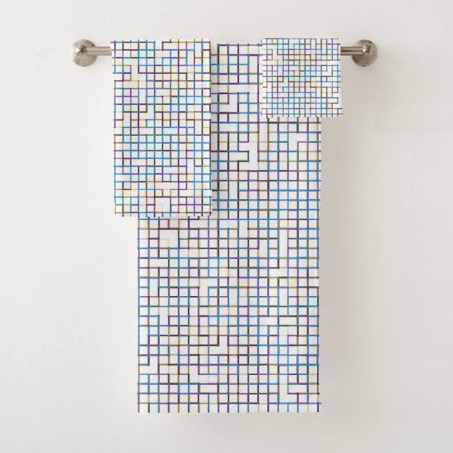 Multicolored - Simple Casual Pattern   Bath Towel Set (Insitu)