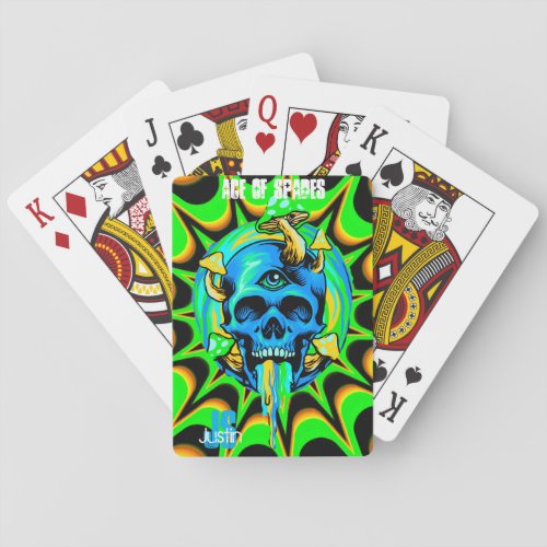 Multicolored Skull Personalized Deck of Cards