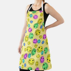 Multicolored Smiling Emoji Faces Apron