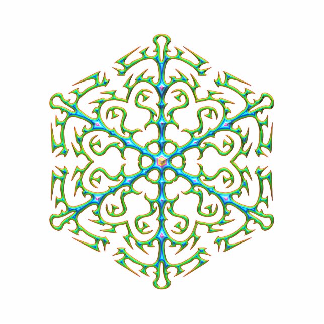 Multicolored Snowflake 1 Statuette (Front)