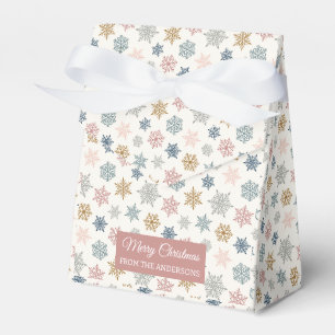 Multicolored snowflake pattern – winter christmas favor boxes