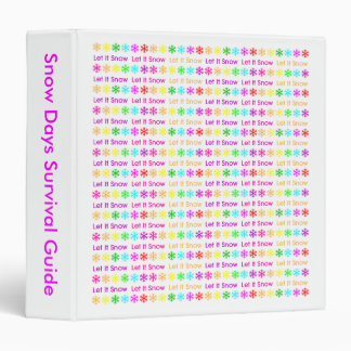 Multicolored Snowflakes 3 Ring Binder