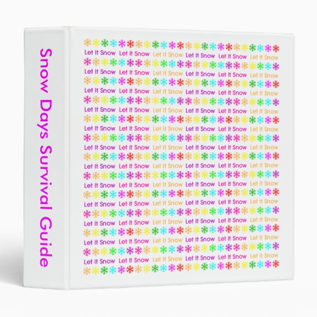 Multicolored Snowflakes 3 Ring Binder (Front/Spine)
