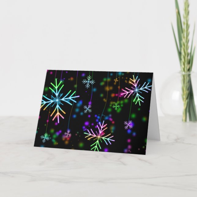 multicolored snowflakes christmas holiday design (Front)