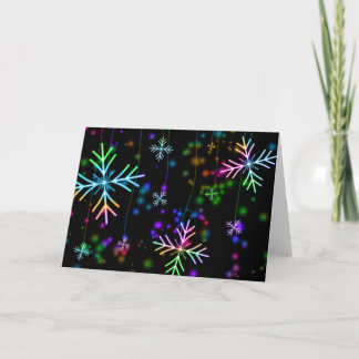 multicolored snowflakes christmas holiday design card
