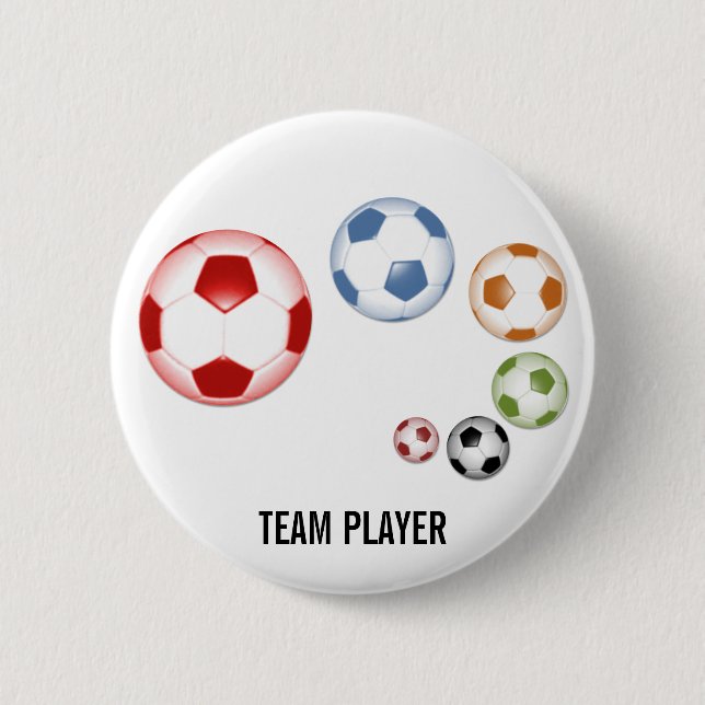 Multicolored soccer (football) set of balls button (Front)