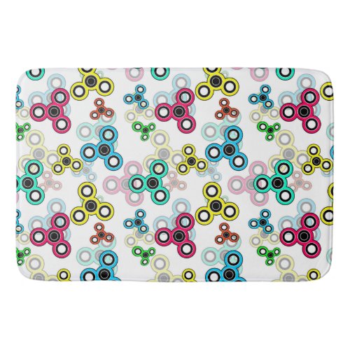 Multicolored spinners bathroom mat