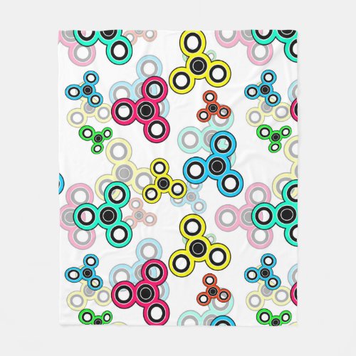 Multicolored spinners fleece blanket