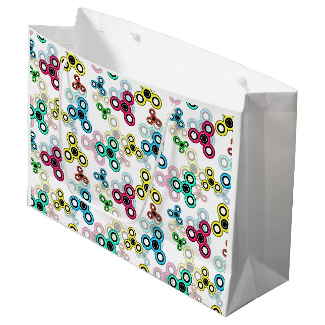 Multicolored spinners large gift bag (Front Angled)