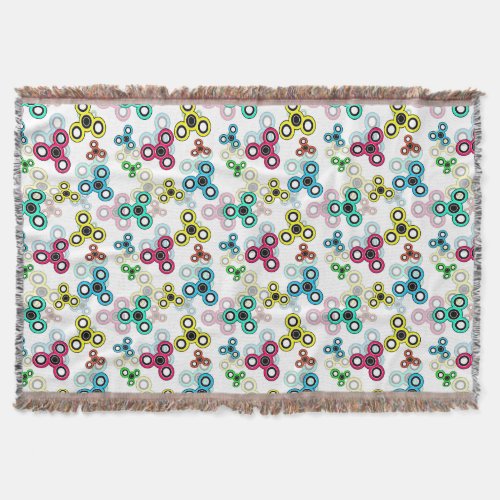 Multicolored spinners throw blanket