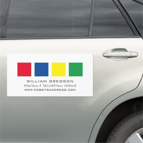 Multicolored Squares Painter  Decorator Car Magnet