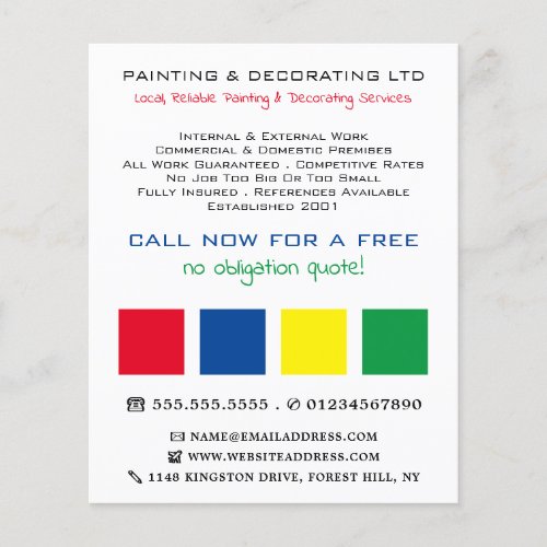 Multicolored Squares Painter  Decorator Flyer