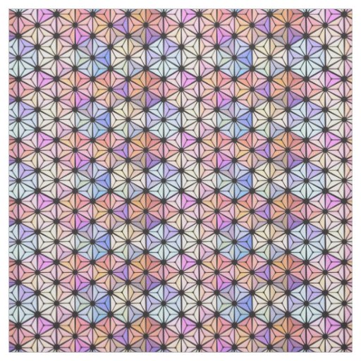 Multicolored stained-glass flower fabric