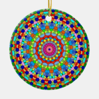 Multicolored Stained Glass Kaleidoscope Ornament