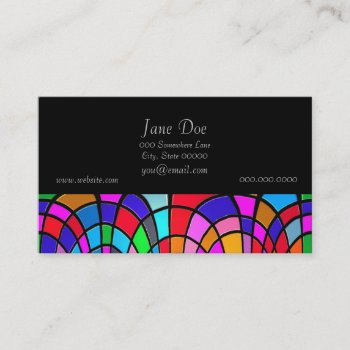 Multicolored Stained Glass Mosaic Abstract Art Business Card by MHDesignStudio at Zazzle