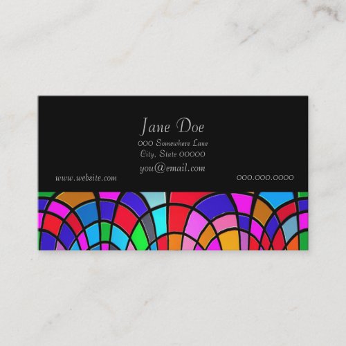 Multicolored Stained Glass Mosaic Abstract Art Business Card