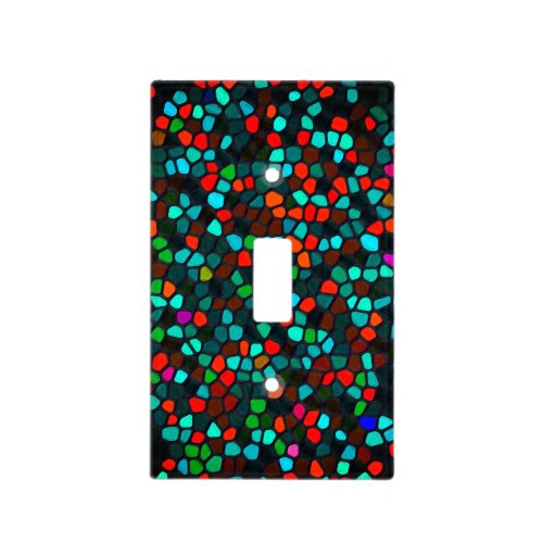 Multicolored Stained Glass Pattern Light Switch Cover