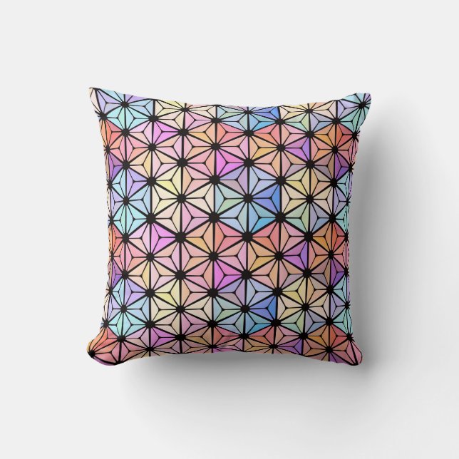 Multicolored stained-glass window  throw pillow (Front)