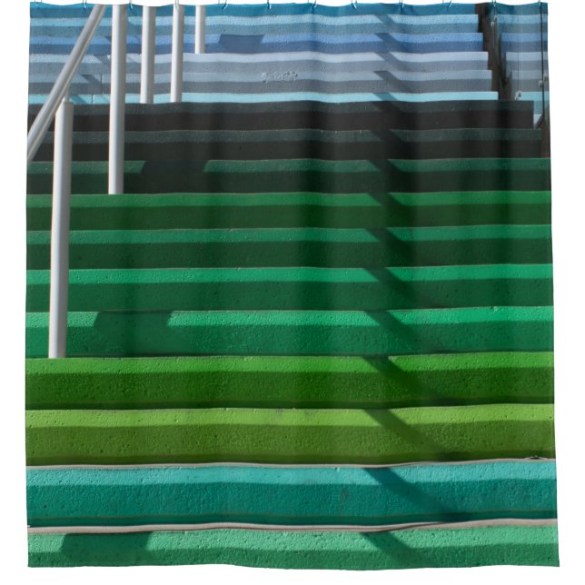 Multicolored stairs shower curtain (Front)