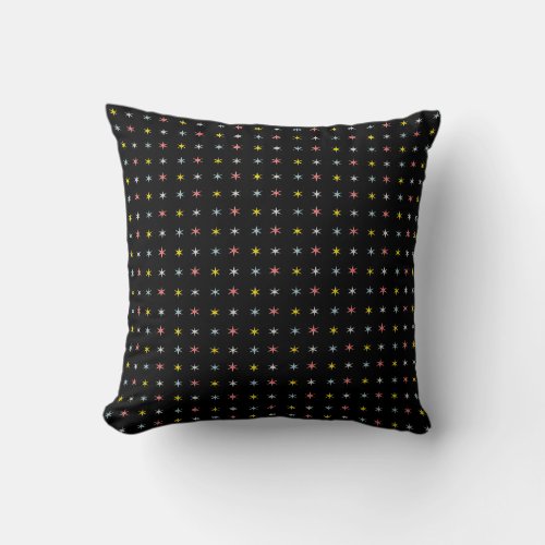 Multicolored Star Pattern Throw Pillow