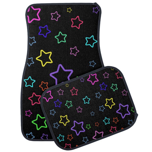 Multicolored Starry Night Car Floor Mat (Set)
