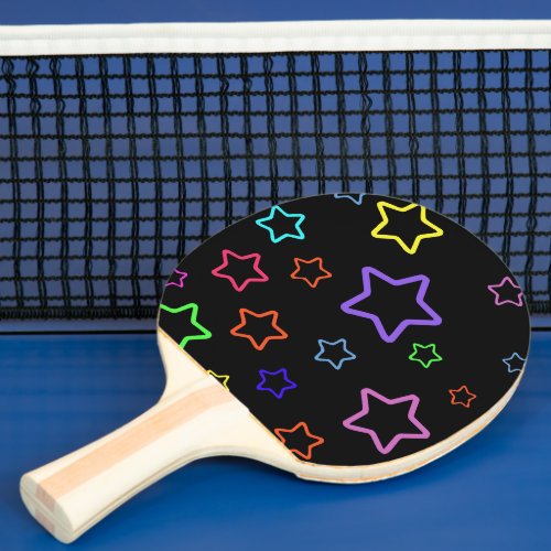 Multicolored Starry Night Ping Pong Paddle