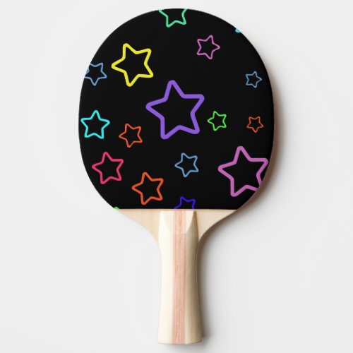 Multicolored Starry Night Ping Pong Paddle