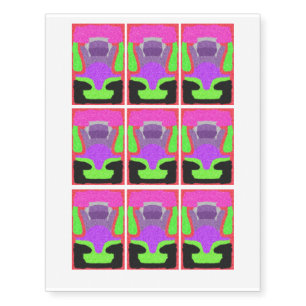 Multicolored strange pattern temporary tattoos