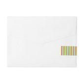 Multicolored Stripe Yellow Monogram Wrap Around Address Label (Back)