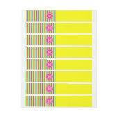 Multicolored Stripe Yellow Monogram Wrap Around Address Label (Sheet)