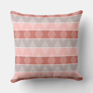 Multicolored striped geometric retro pattern throw pillow