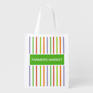 Multicolored Striped Grocery Bag