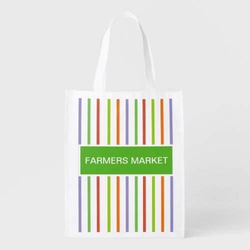 Multicolored Striped Grocery Bag