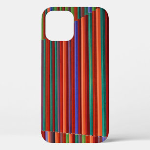 Multicolored striped illustration iPhone 12 case