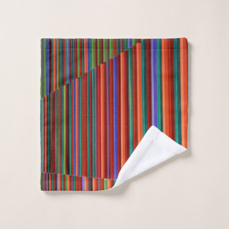 Multicolored striped illustration wash cloth