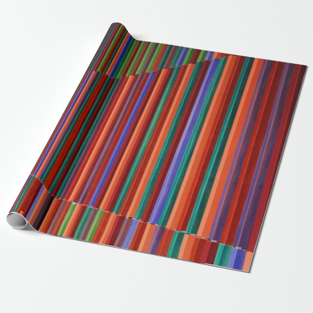 Multicolored striped illustration wrapping paper (Unrolled)