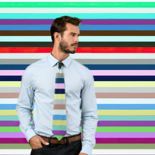 Multicolored Striped Necktie Variant #21