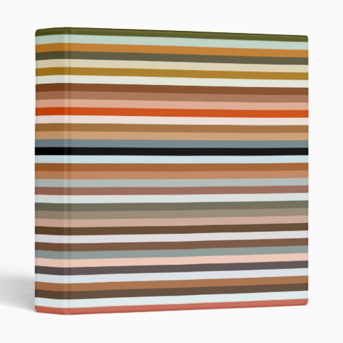 Multicolored Striped Pattern 3 Ring Binder